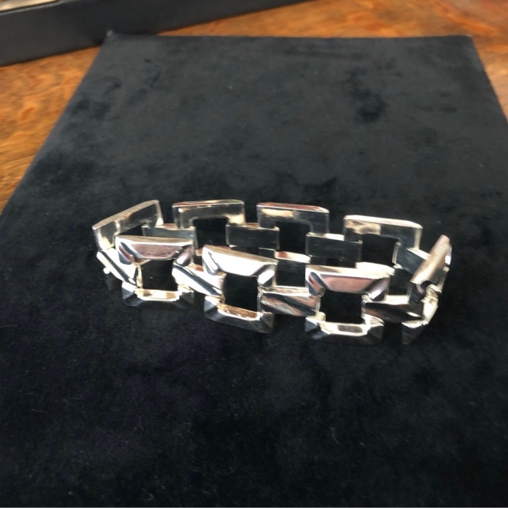$168 Estate Bracelet Sterling Silver 27.1 Grams Marked 925 ITALY - Picture 5 of 7